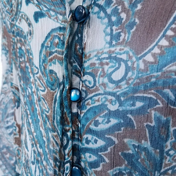 Banana Republic Sheer Floral Blouse Size MP - Picture 3 of 8